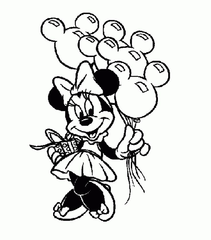 Pics of minnie mouse happy birthday coloring pages