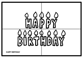 Happy birthday party collaborative art puzzle party activity coloring pages