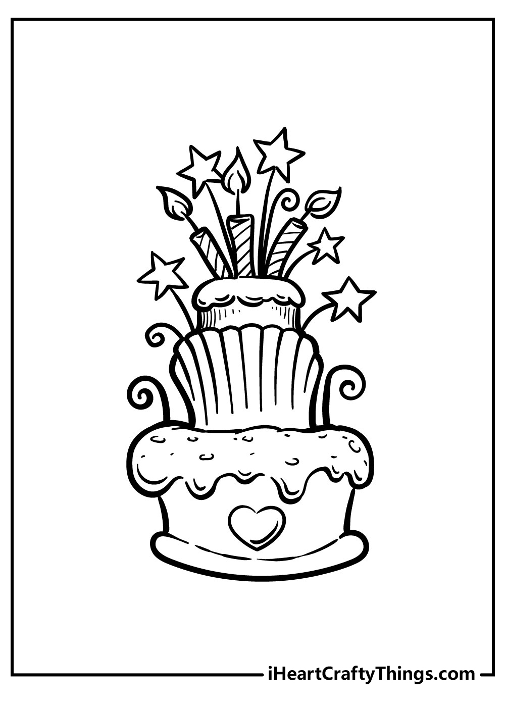 Cake coloring pages free printables