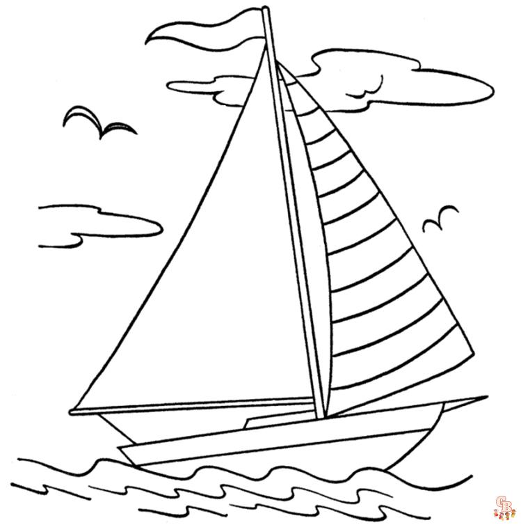 Free printable boat coloring pages for kids