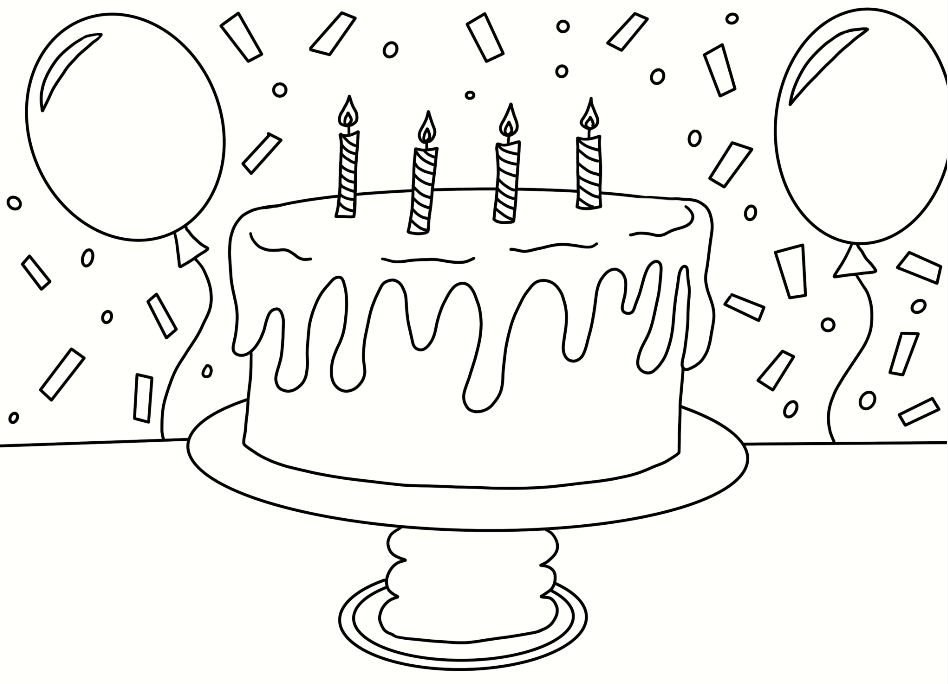 Birthday cake coloring page â cookies racecars