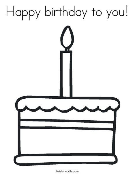 Happy birthday to you coloring page