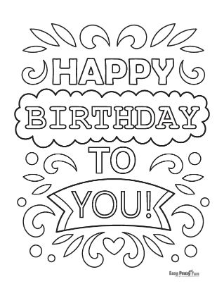 Happy birthday coloring pages â printable coloring pages