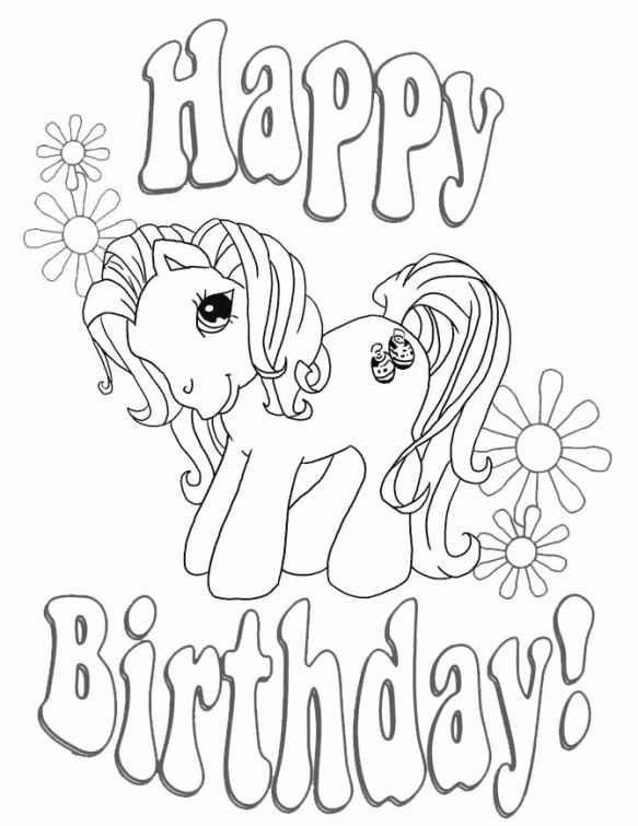 Happy birthday unicorn coloring pages