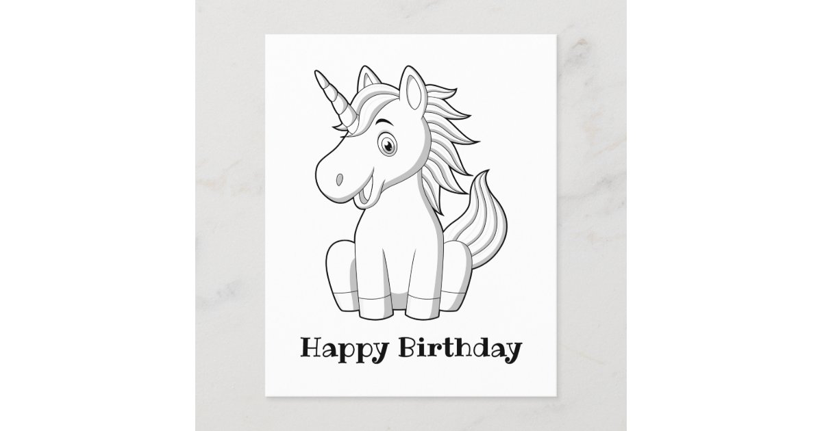 Happy birthday unicorn coloring pages