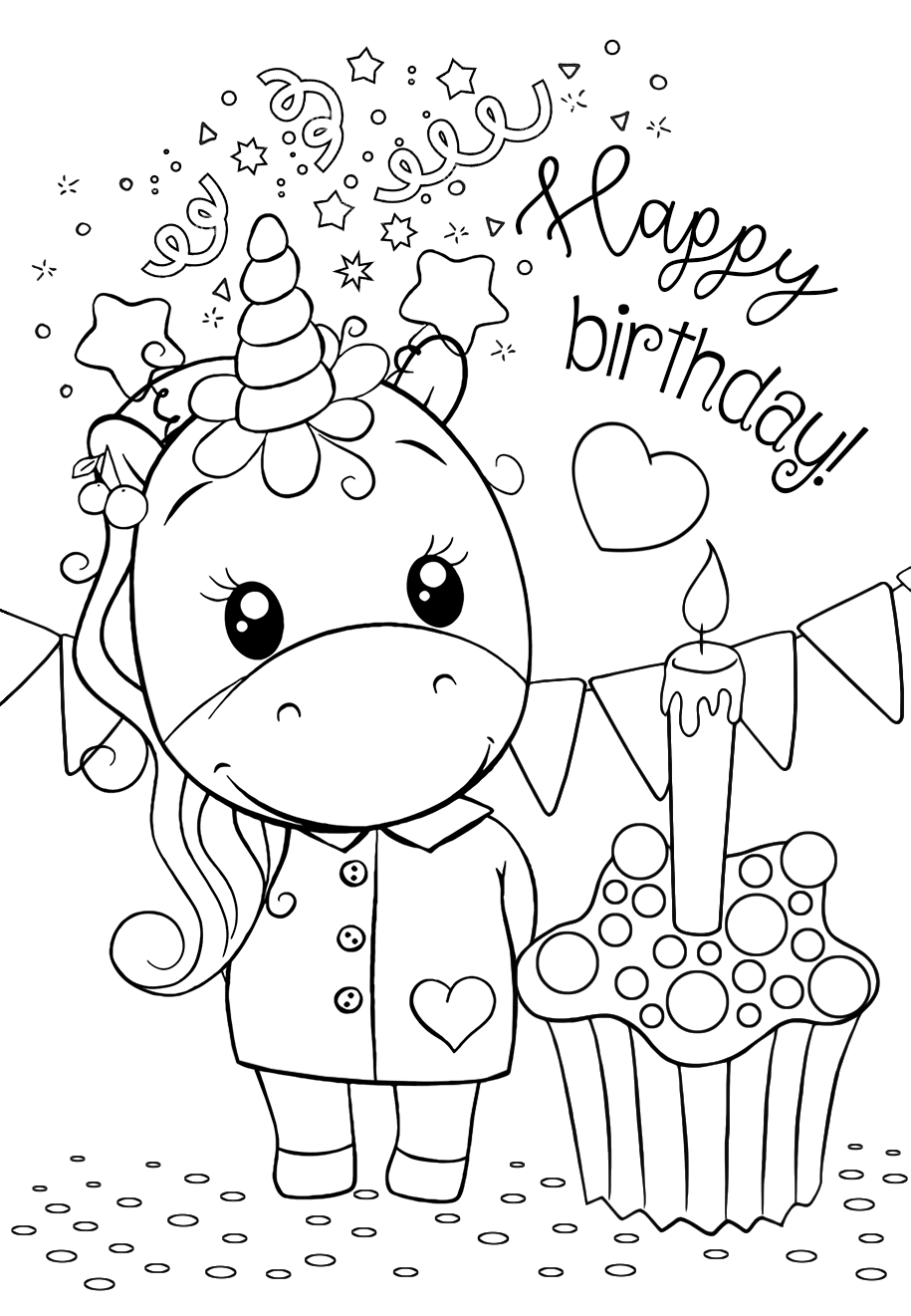 Happy birthday coloring pictures birthday coloring pages happy birthday coloring pages unicorn coloring pages