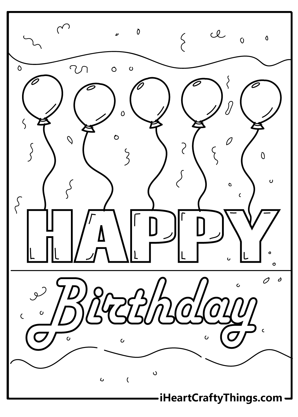 Happy birthday coloring pages free printables