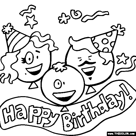 Happy birthday greeting card birthday coloring