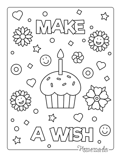 Free happy birthday coloring pages for kids