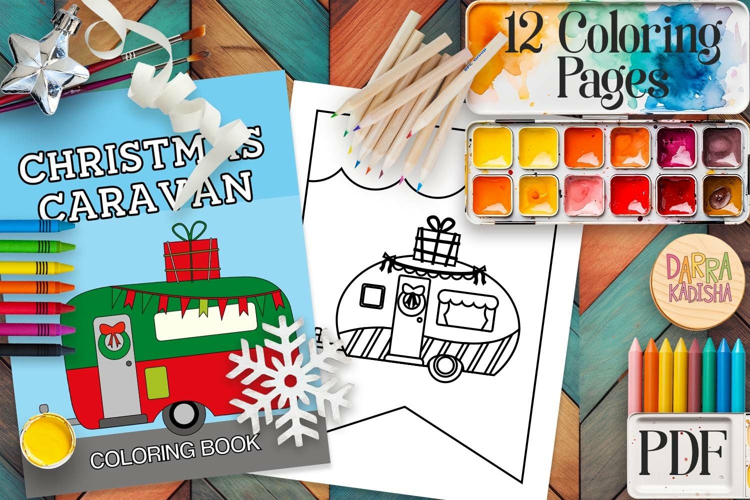 Christmas happy camper easy coloring book pdf