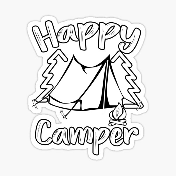 Happy camper happy camping family sticker for sale by threadsnouveau