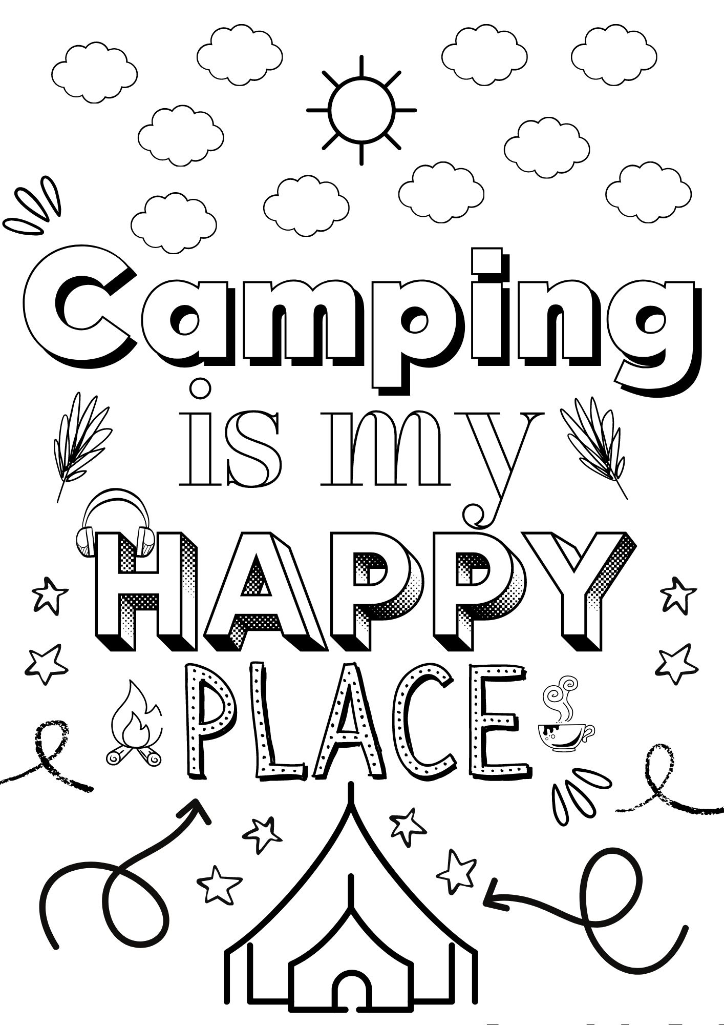 Free printable camping coloring pages for all ages