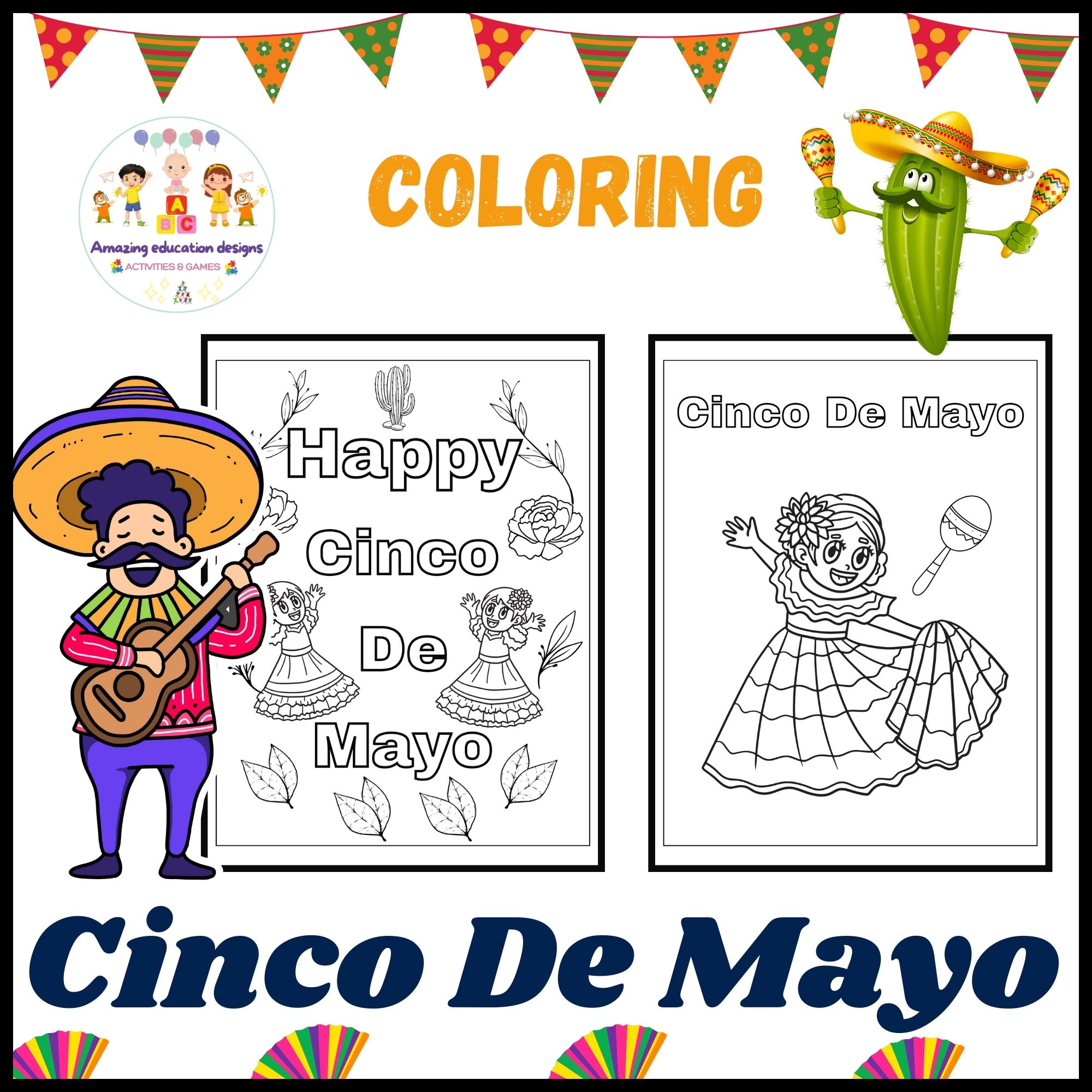 Cinco de mayo coloring pages made by teachers