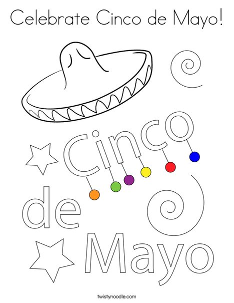 Celebrate cinco de mayo coloring page