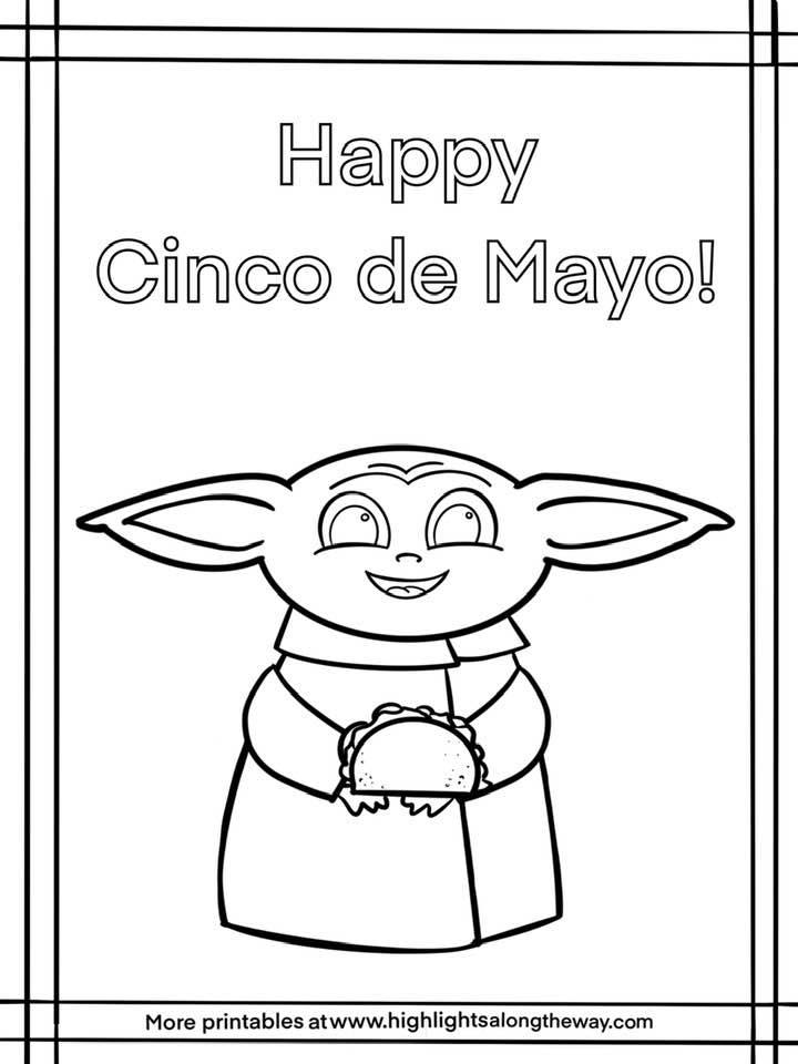 Baby yoda cinco de mayo coloring sheet and how to celebrate respectfully