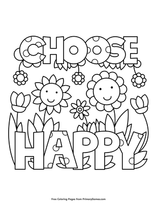 Choose happy coloring page â free printable pdf from