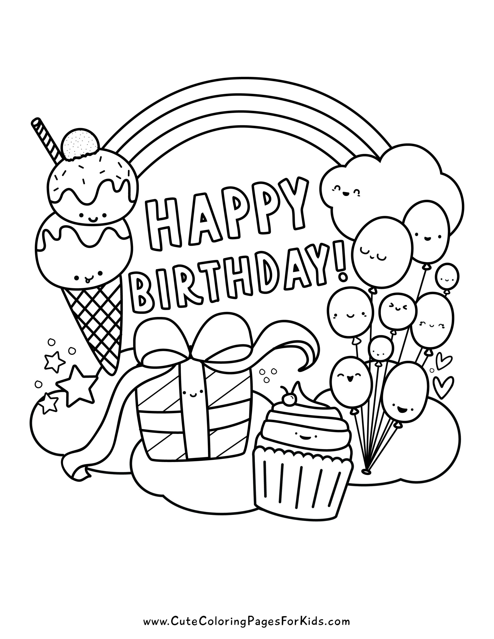Free printable birthday coloring pages
