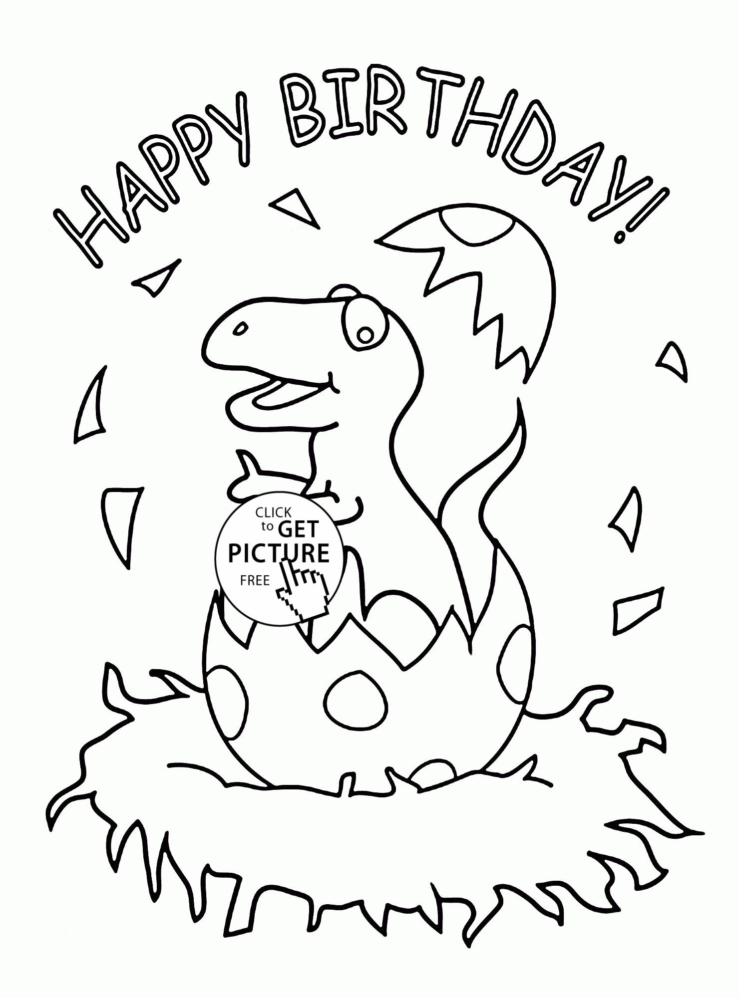 Little dinosaur and happy birthday coloring page for kids holiday coloring pagesâ happy birthday coloring pages dinosaur coloring pages birthday coloring pages