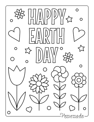 Free earth day coloring pages for kids adults