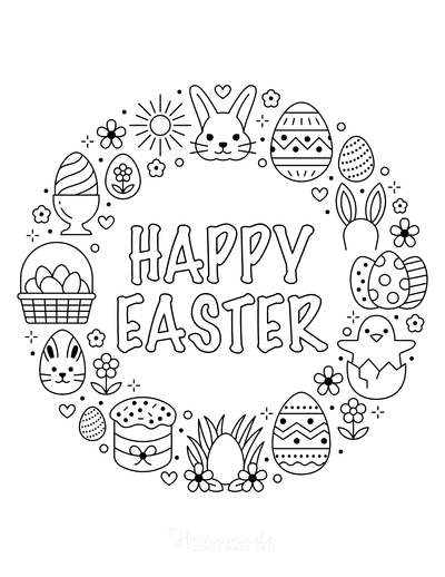 Free easter coloring pages for kids adults