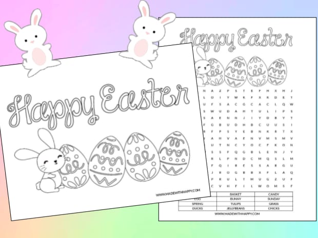 Free printable happy easter coloring pages