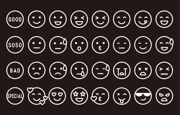 Smiley face black background illustrations clip art