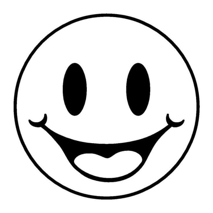 Smiley face free graphics coloring page