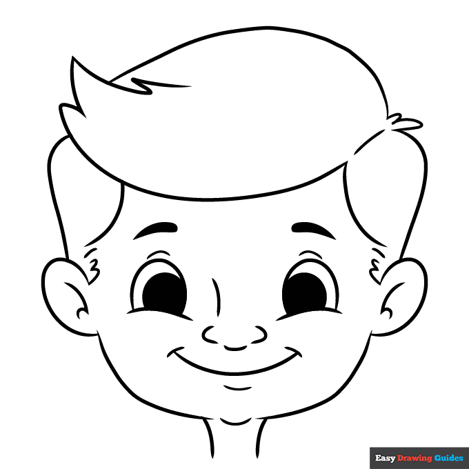Happy face coloring page easy drawing guides