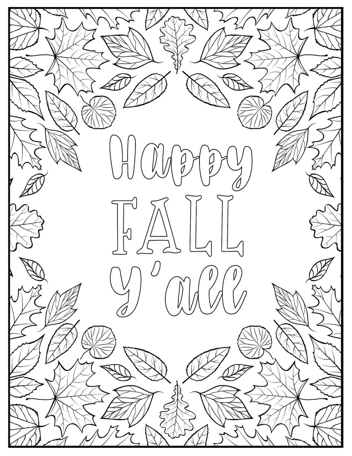 Free printable fall coloring pages