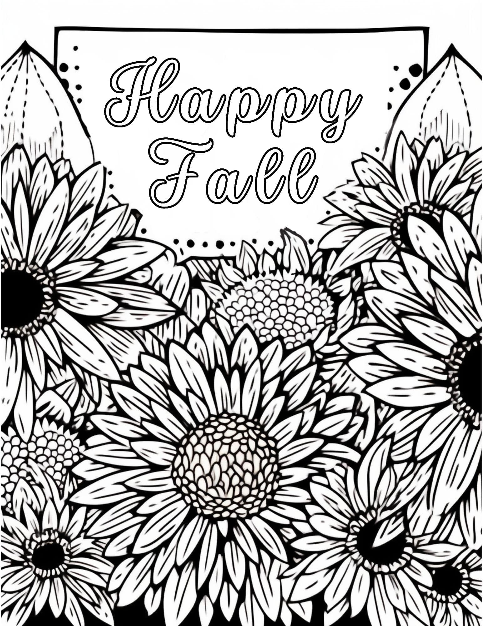 Fall coloring pages for both kids and adults