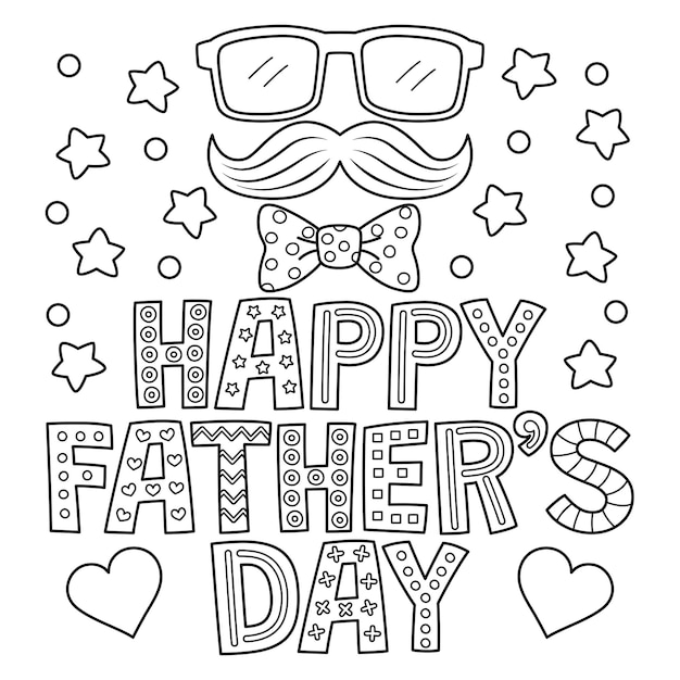 Premium vector happy fathers day coloring page for kids