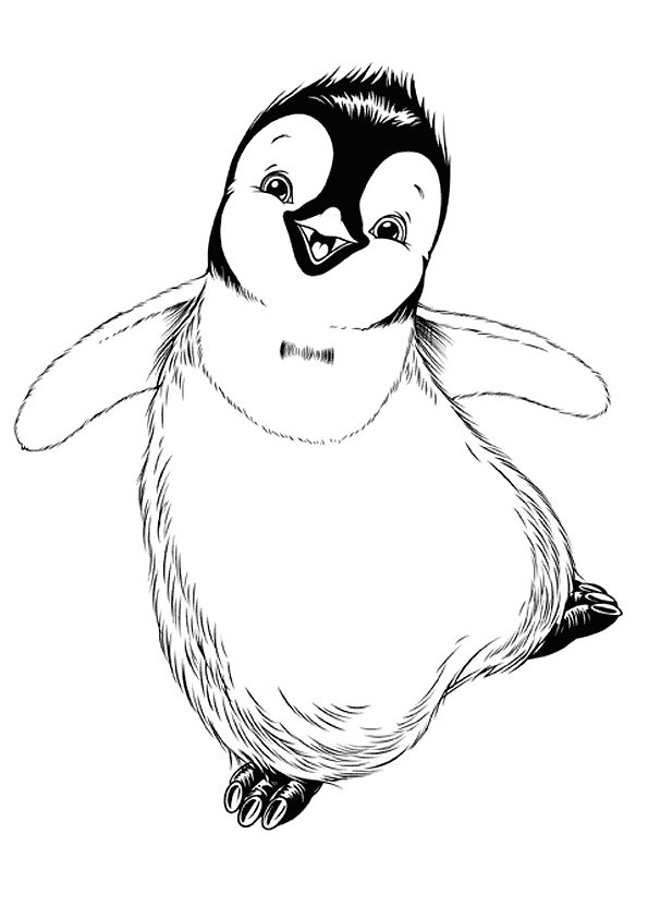 Happy feet coloring sketch