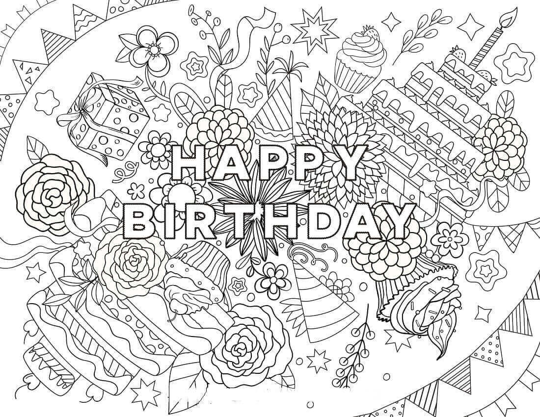 Happy birthday pages â printable pages