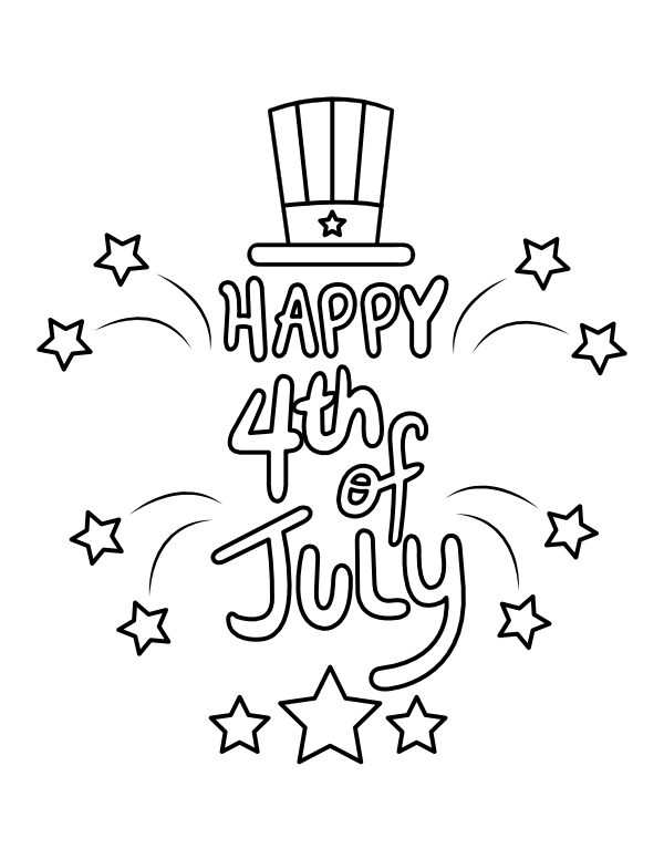 Printable easy fourth of july coloring page