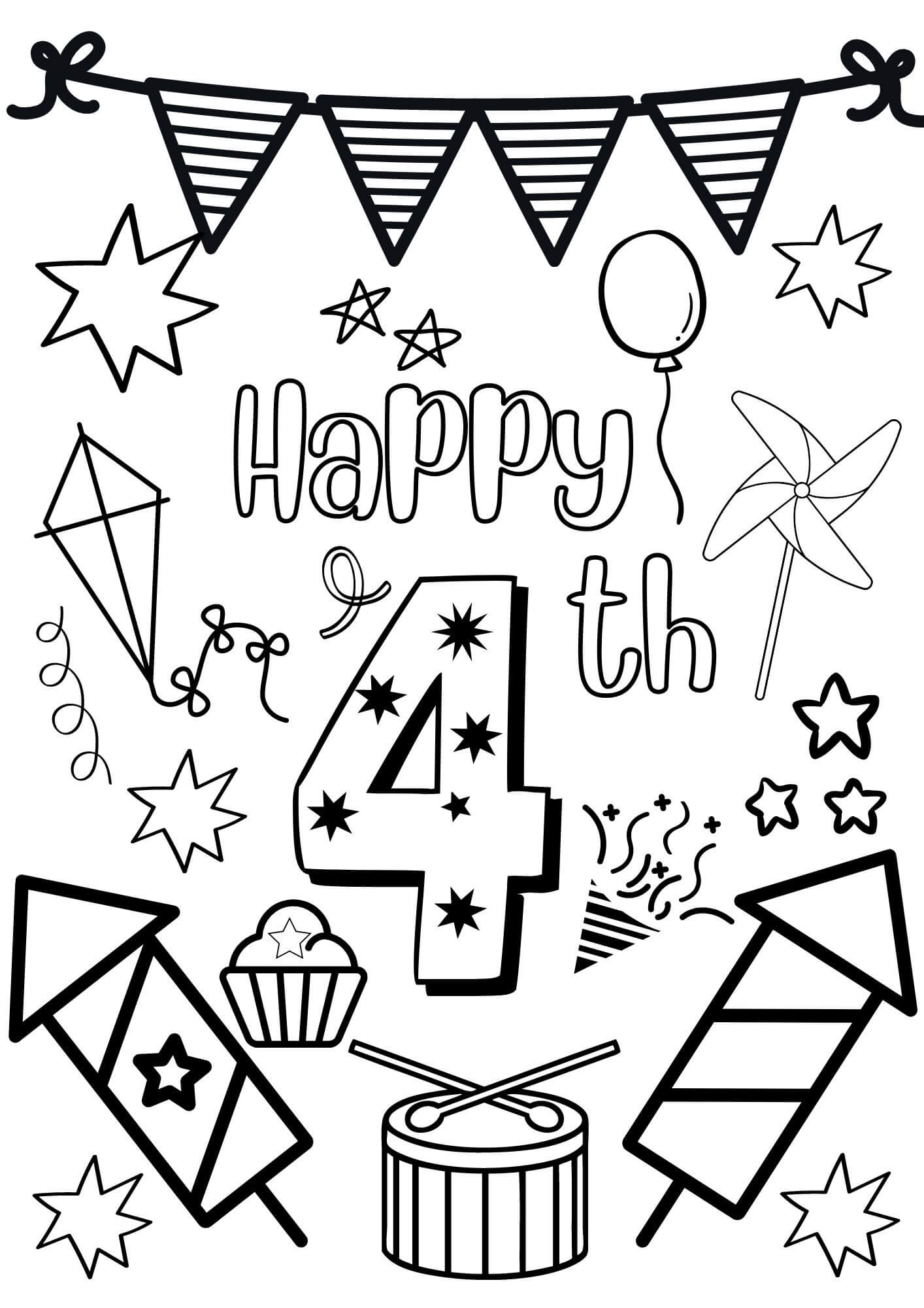 Free printable th of july coloring pages