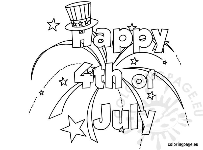 Happy th july coloring coloring page