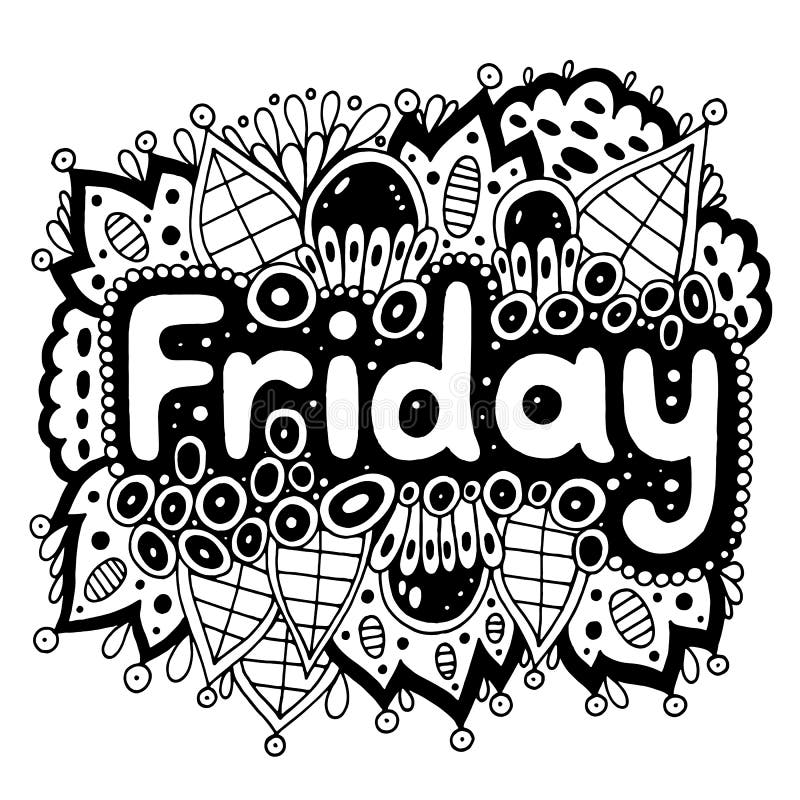 Friday coloring page stock illustrations â friday coloring page stock illustrations vectors clipart