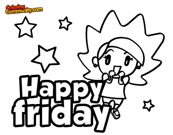 Happy friday coloring page