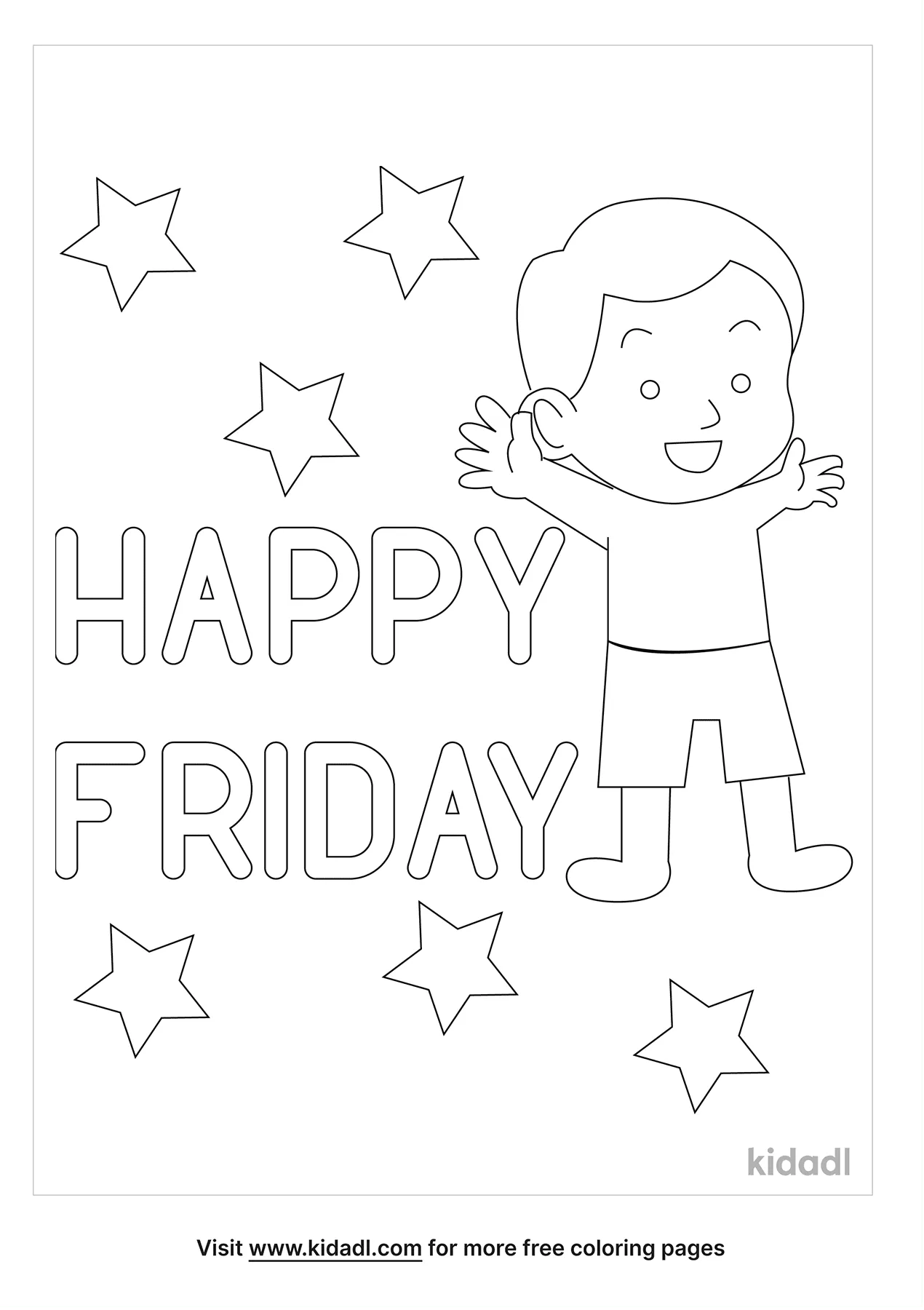 Free happy friday coloring page coloring page printables