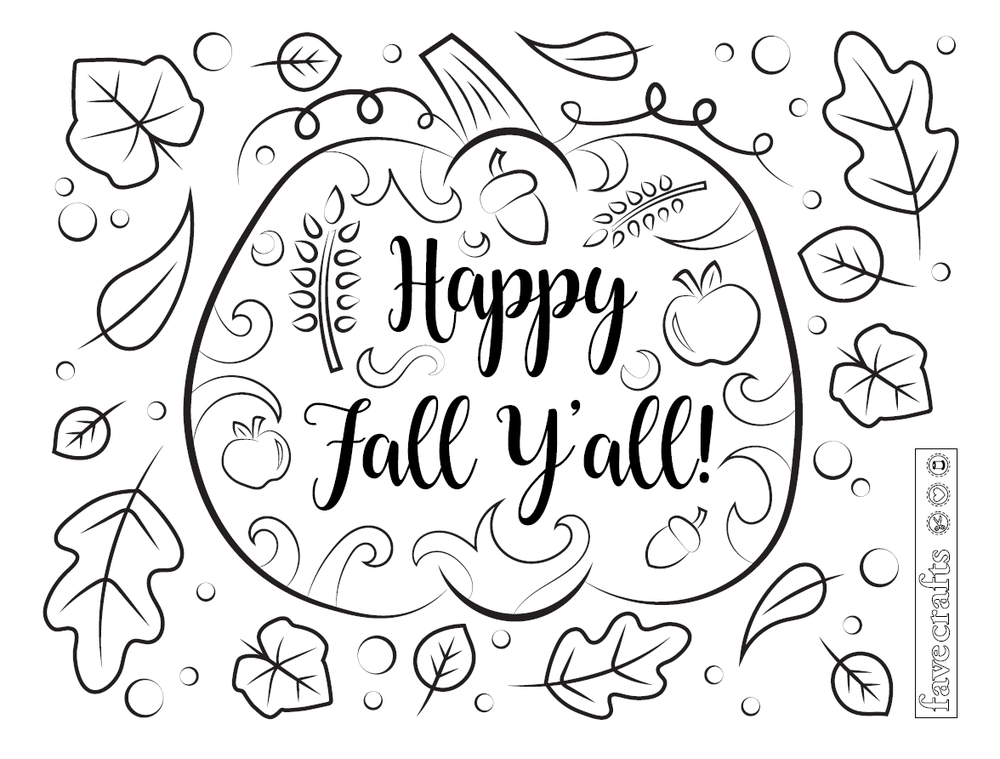 Happy fall yall coloring page