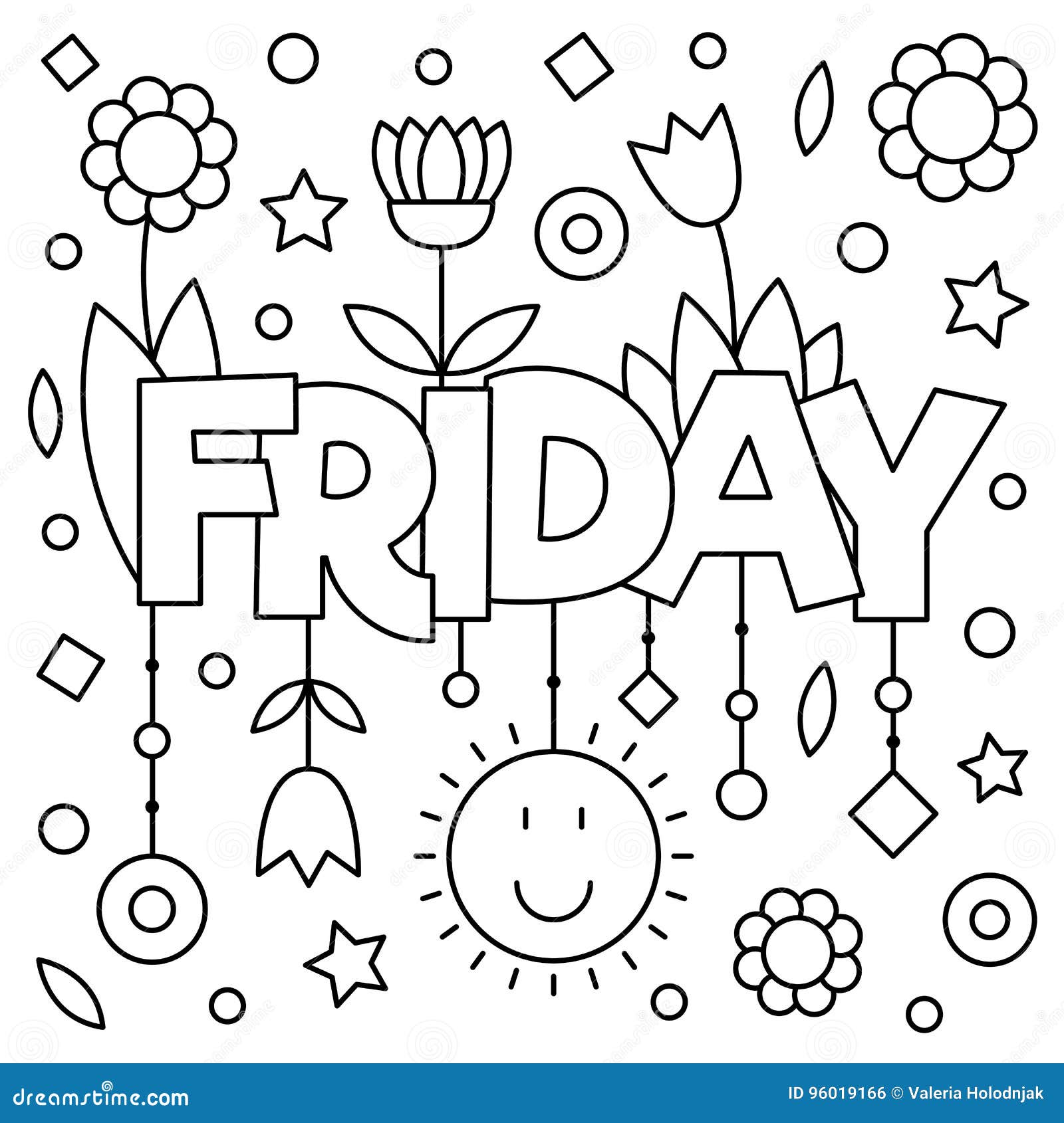 Friday coloring page stock illustrations â friday coloring page stock illustrations vectors clipart