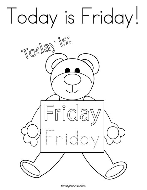 Today is friday coloring page