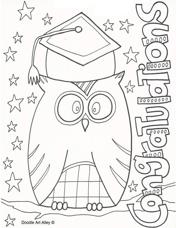 Graduation coloring pages