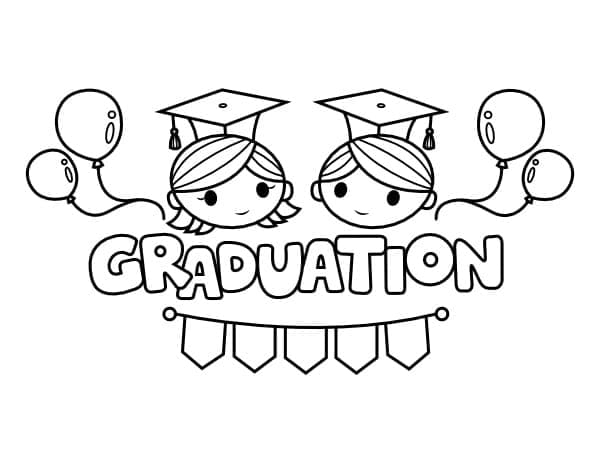 Happy graduation coloring page