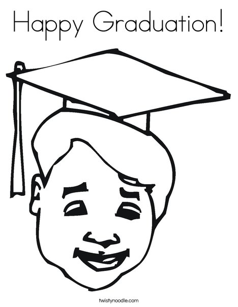 Happy graduation coloring page