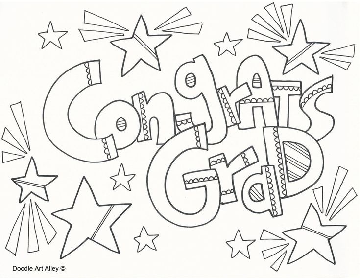 Graduation coloring pages and printables