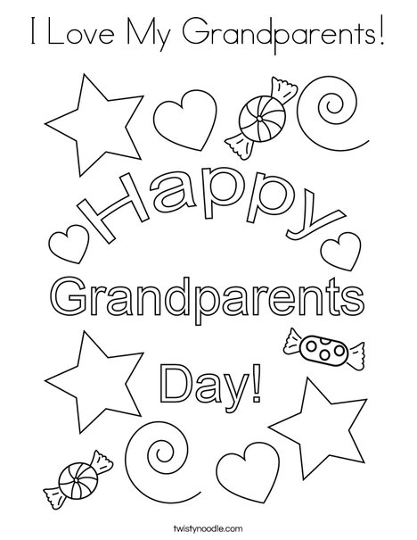 I love my grandparents coloring page