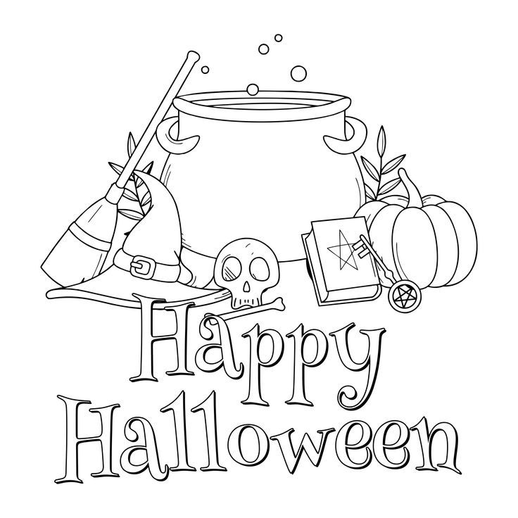 Best happy halloween printable coloring pages pdf for free at printablee halloween coloring pages printable halloween coloring pages halloween coloring