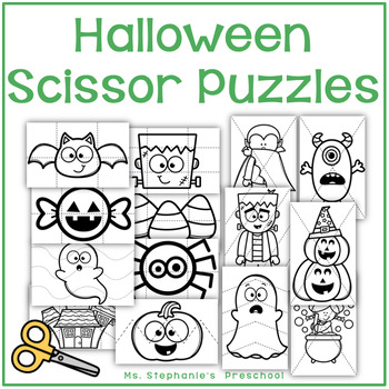 Halloween puzzles to color and cut by ms stephanies preschool tpt