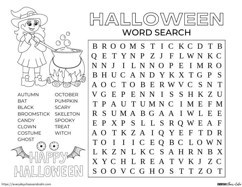 Free printable halloween word searches halloween words halloween word search halloween printables